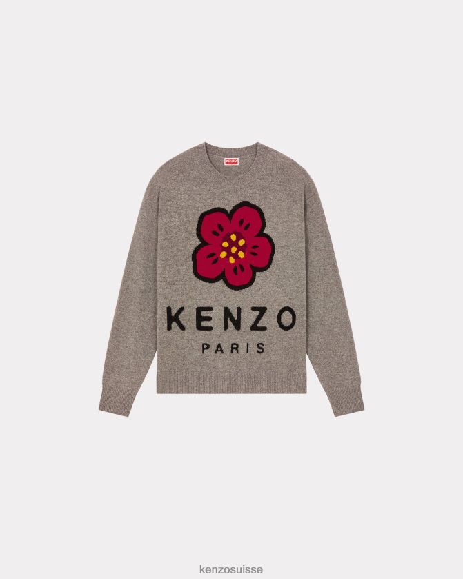 Kenzo pull en laine mérinos "boke flower" Hommes gris brumeux D2804X146 vêtements
