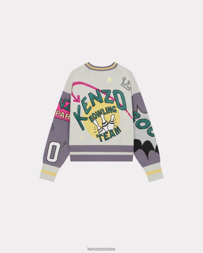 Kenzo pull en laine mérinos éléphant bowling Hommes glycine D2804X6 vêtements
