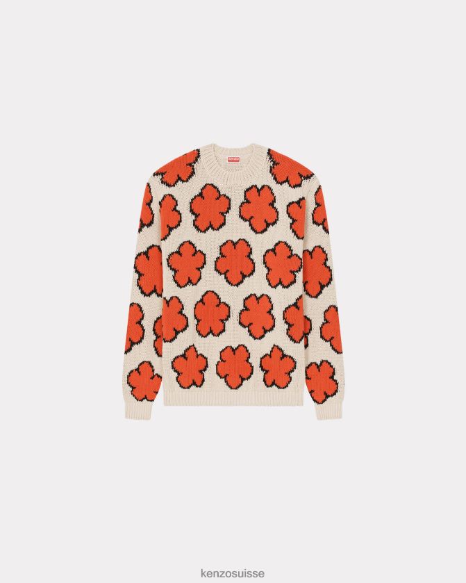 Kenzo pull à fleurs de boke Hommes écru D2804X332 vêtements