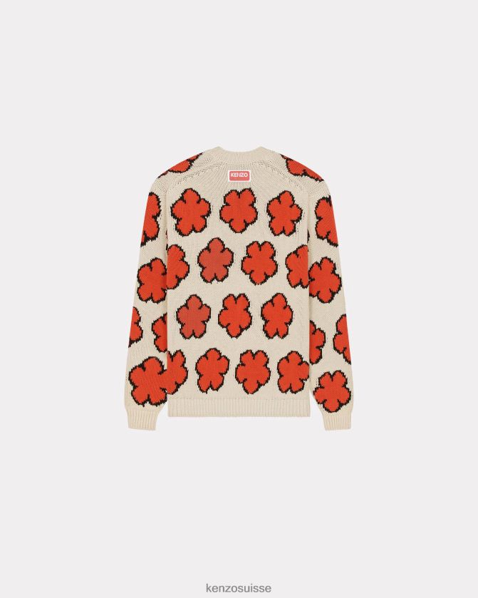 Kenzo pull à fleurs de boke Hommes écru D2804X332 vêtements