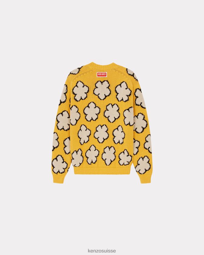 Kenzo pull à fleurs de boke Hommes jaune doré D2804X314 vêtements