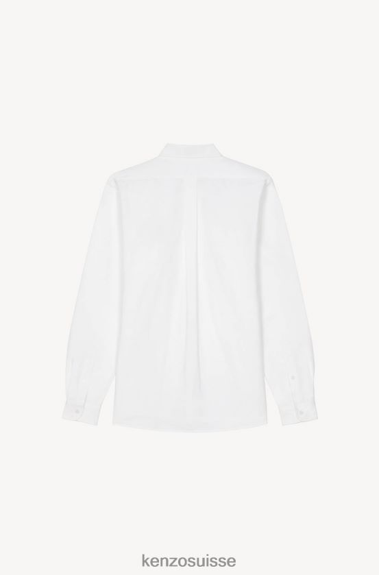 Kenzo chemise décontractée à badge fleur boke Hommes blanc D2804X50 vêtements