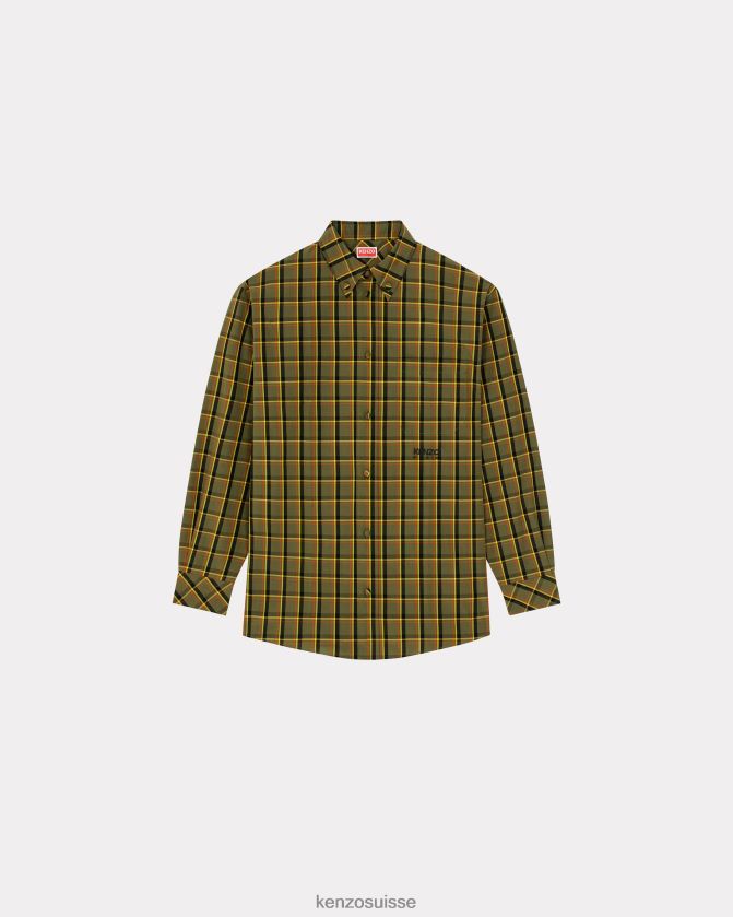Kenzo chemise décontractée à carreaux Hommes kaki D2804X345 vêtements