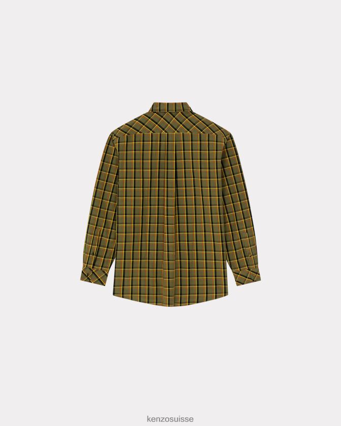 Kenzo chemise décontractée à carreaux Hommes kaki D2804X345 vêtements