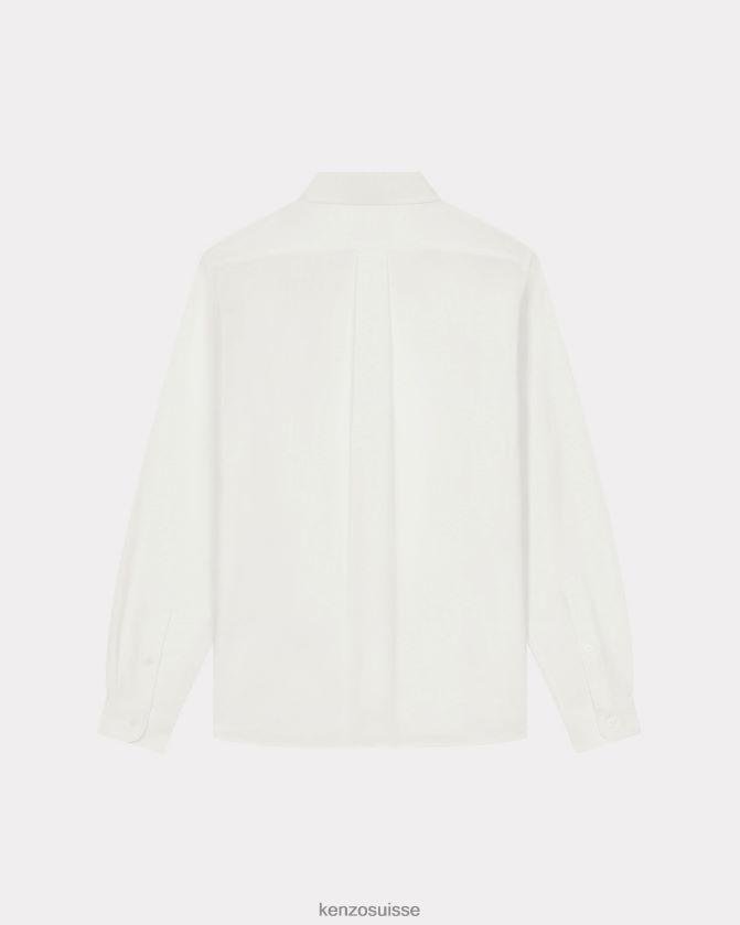 Kenzo chemise décontractée à écusson de fleur de boke Hommes blanc D2804X136 vêtements