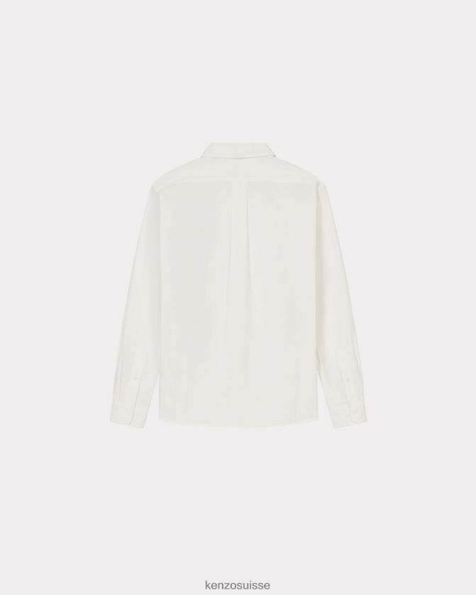 Kenzo chemise décontractée à écusson de fleur de boke Hommes blanc D2804X273 vêtements