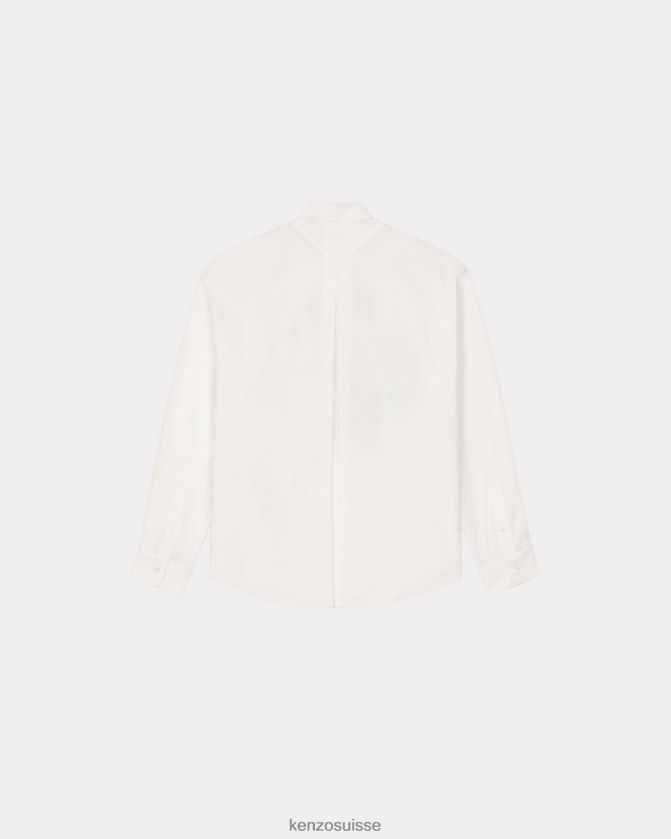 Kenzo chemise décontractée de tatouage de fleur d'aloha Hommes blanc cassé D2804X150 vêtements