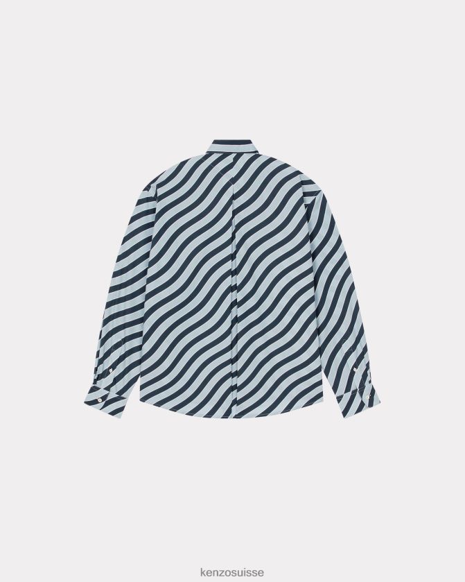 Kenzo chemise décontractée à rayures ondulées Hommes bleu clair D2804X259 vêtements