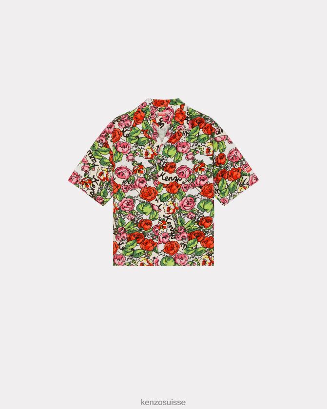 Kenzo chemise à fleurs hawaïennes Hommes blanc cassé D2804X151 vêtements