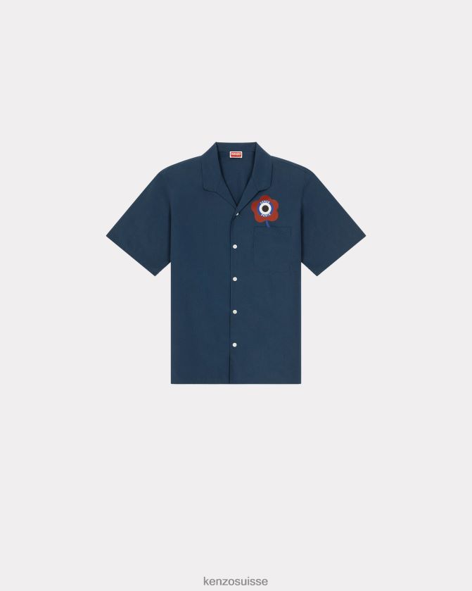 Kenzo chemise hawaïenne "cible" Hommes bleu nuit D2804X299 vêtements