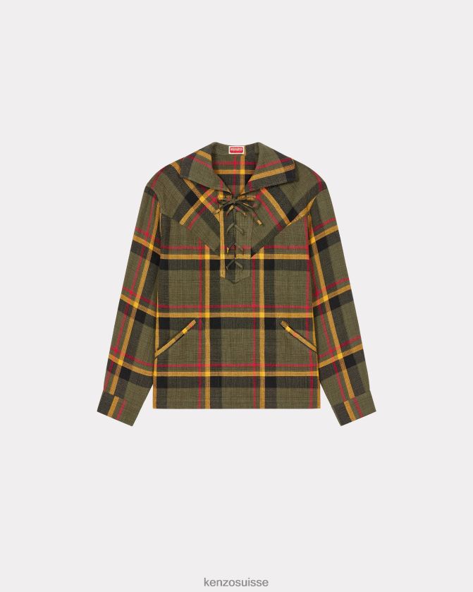 Kenzo chemise oversize à carreaux Hommes kaki D2804X158 vêtements