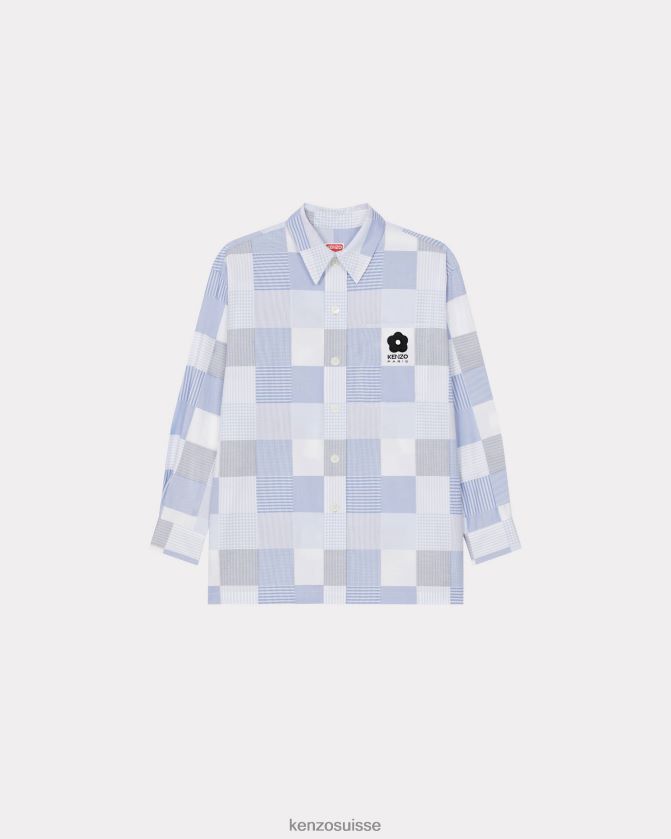 Kenzo chemise oversize patchwork Hommes bleu clair D2804X122 vêtements