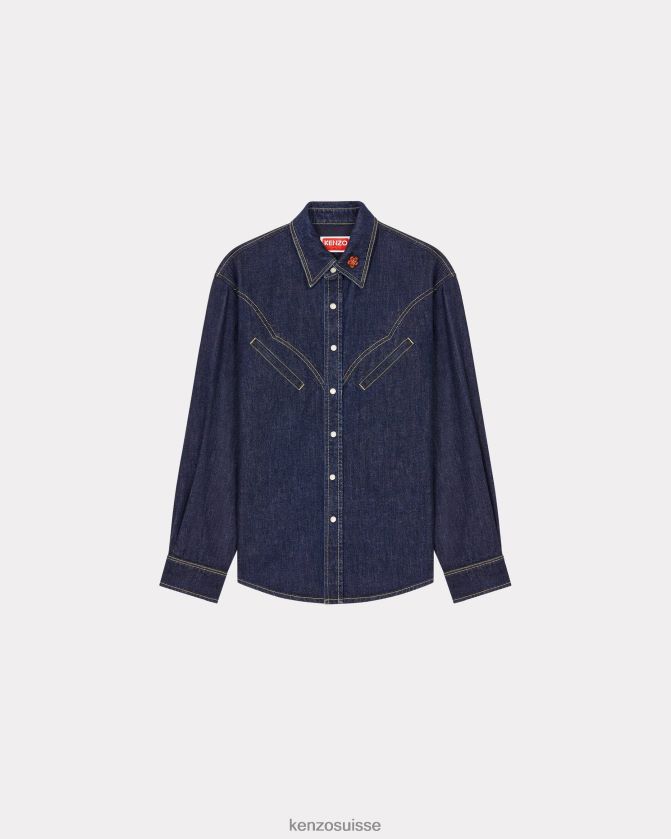 Kenzo chemise western en jean Hommes encre D2804X331 vêtements