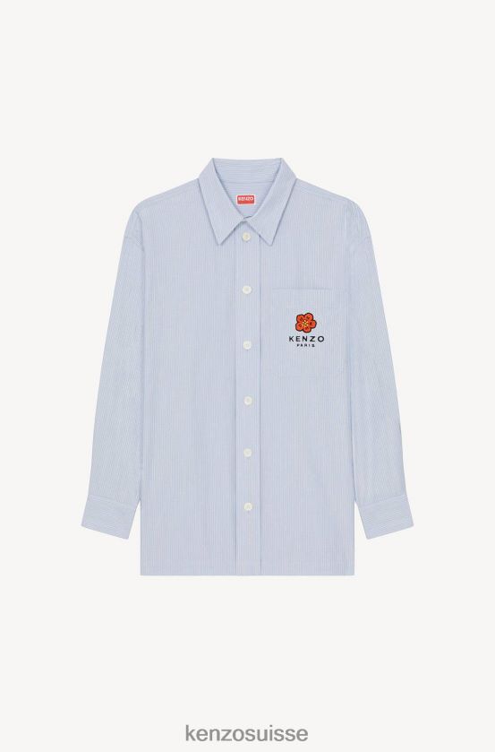 Kenzo surchemise à écusson fleur de Boke Hommes bleu ciel D2804X266 vêtements