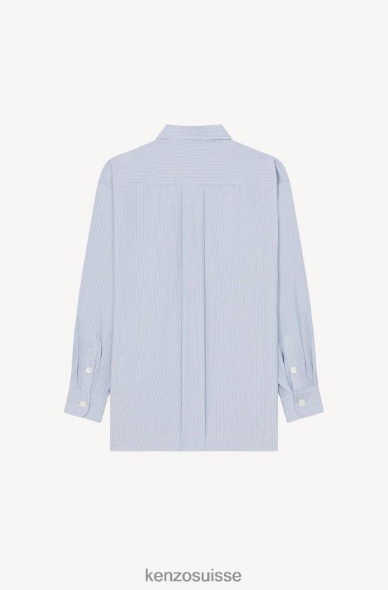 Kenzo surchemise à écusson fleur de Boke Hommes bleu ciel D2804X266 vêtements