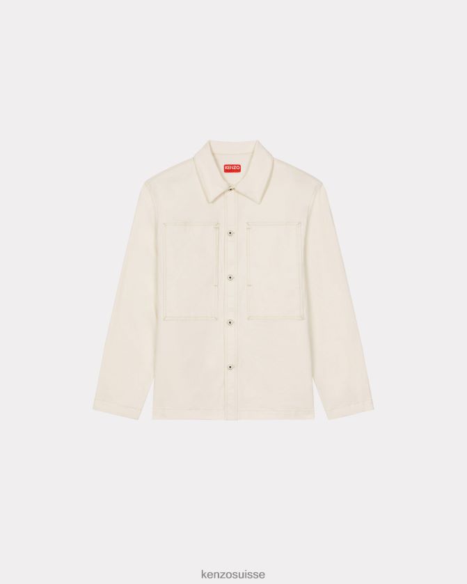 Kenzo surchemise en jean Hommes denim blanc blanchi D2804X140 vêtements