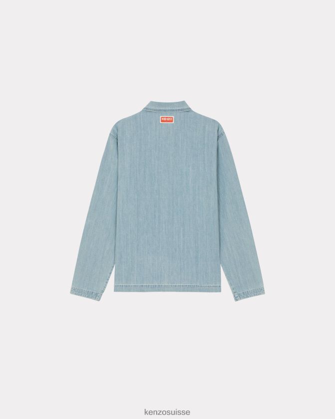 Kenzo surchemise en jean Hommes denim bleu décoloré D2804X127 vêtements