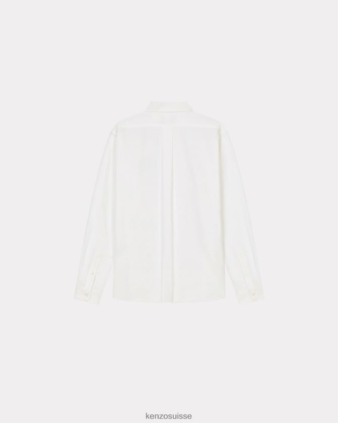 Kenzo veste-chemise à écusson de fleur de boke Hommes blanc D2804X280 vêtements