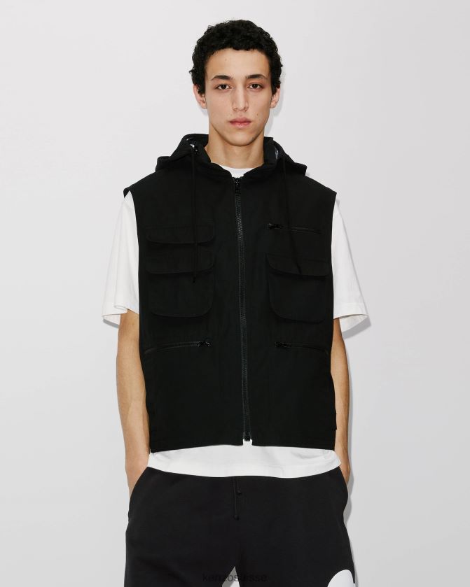 Kenzo bodywarmer technique varsity Hommes noir D2804X326 vêtements