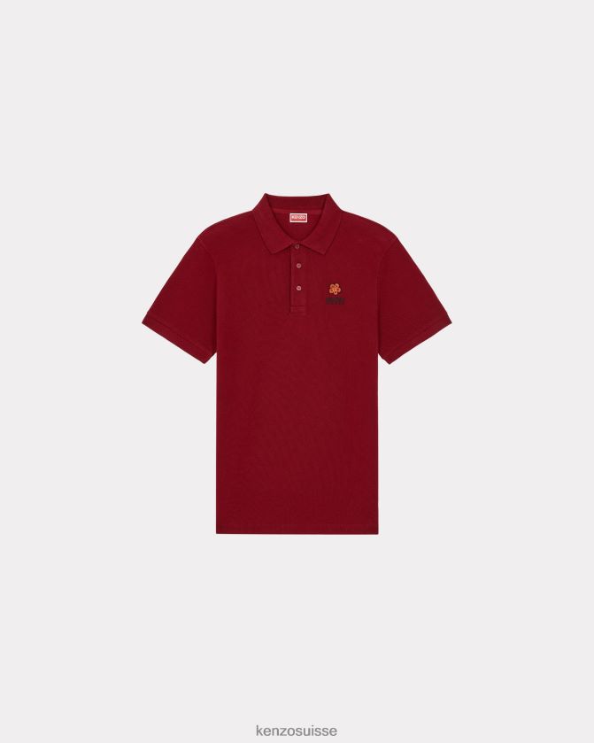 Kenzo polo à blason de fleur de boke Hommes Bordeaux D2804X304 vêtements