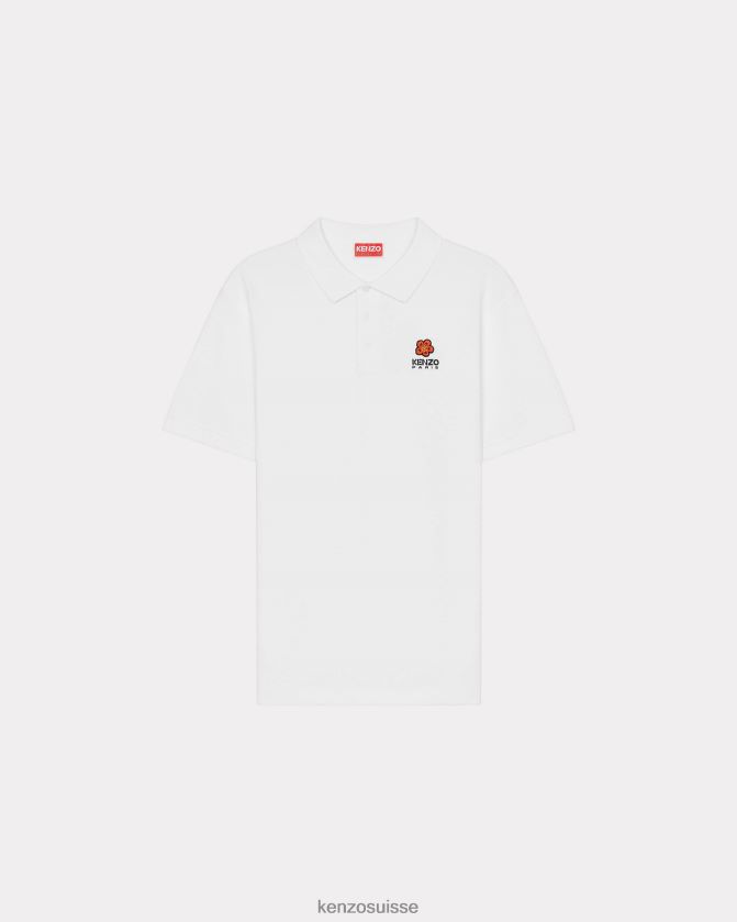 Kenzo polo à blason de fleur de boke Hommes blanc D2804X83 vêtements