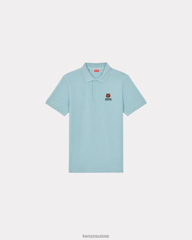 Kenzo polo à blason de fleur de boke Hommes bleu ciel D2804X105 vêtements