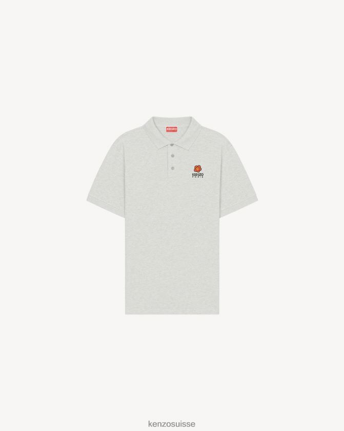 Kenzo polo à blason de fleur de boke Hommes gris pale D2804X298 vêtements