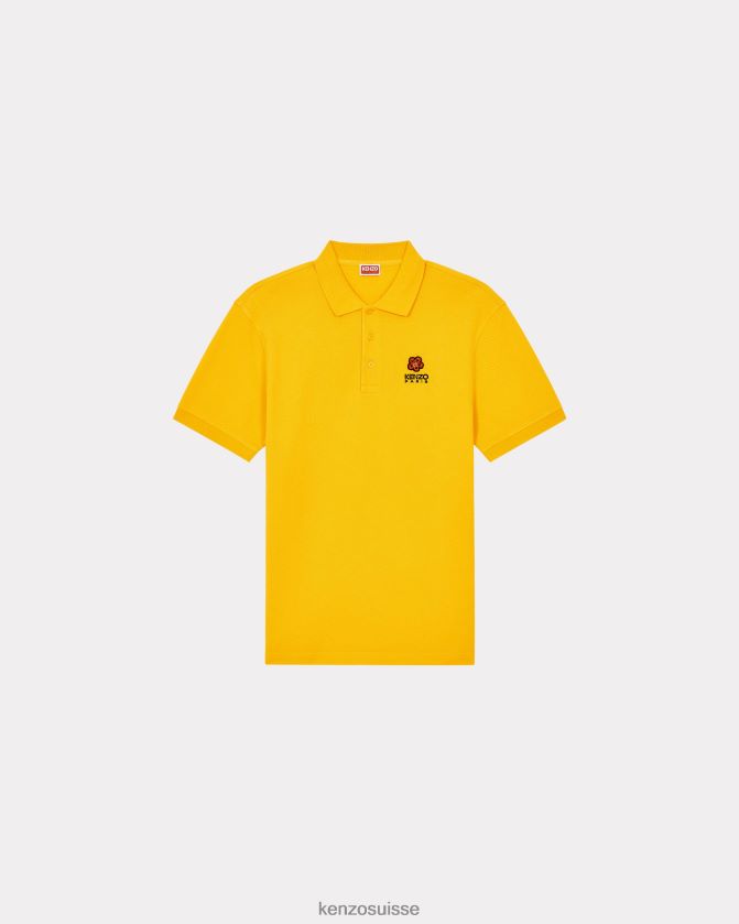 Kenzo polo à blason de fleur de boke Hommes jaune doré D2804X319 vêtements