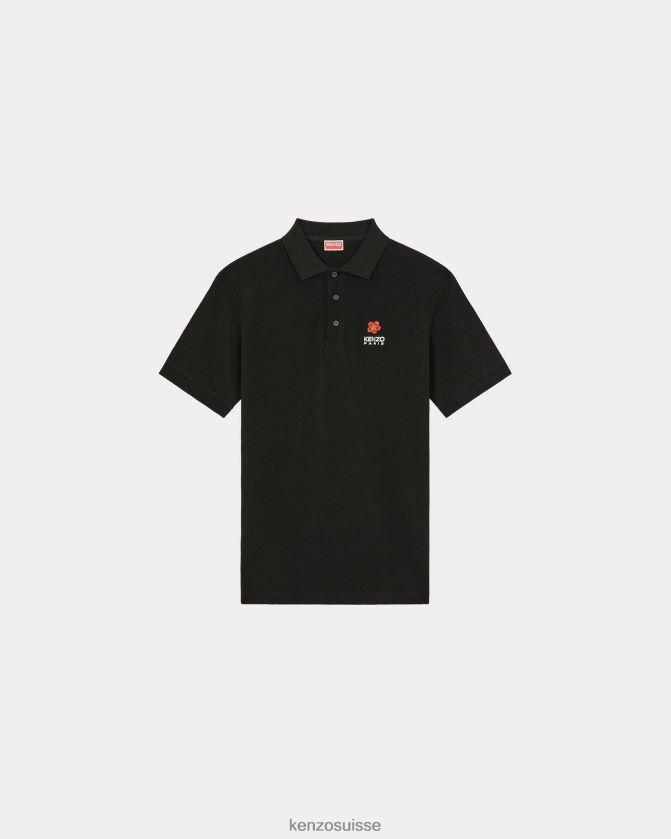 Kenzo polo à blason de fleur de boke Hommes noir D2804X181 vêtements