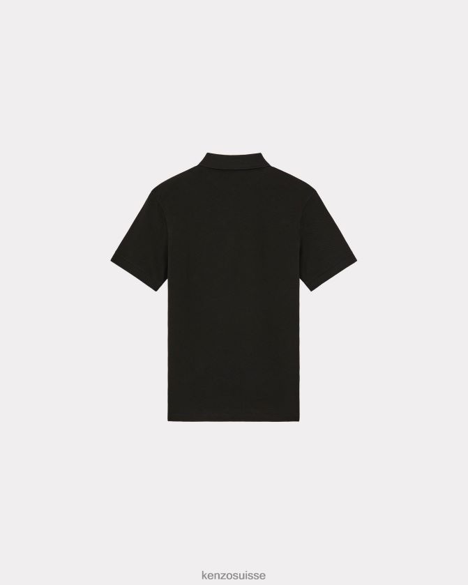 Kenzo polo à blason de fleur de boke Hommes noir D2804X181 vêtements
