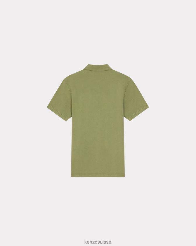 Kenzo polo à blason de fleur de boke Hommes vert sauge D2804X180 vêtements