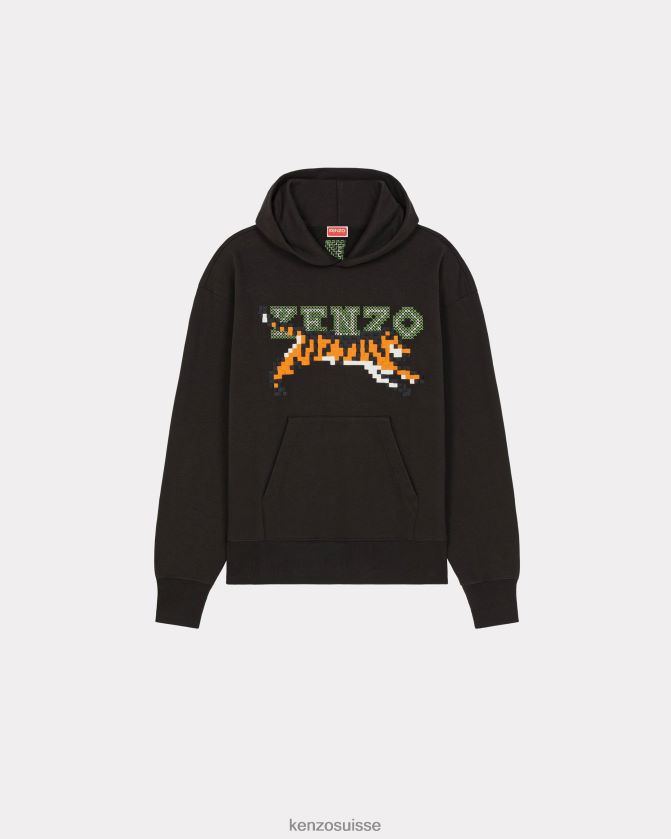 Kenzo sweat à capuche oversize pixel Hommes noir D2804X26 vêtements