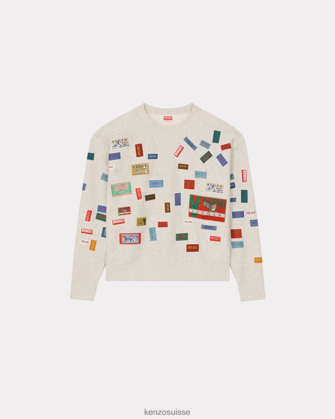 Kenzo sweat oversize des marques Hommes gris pale D2804X40 vêtements