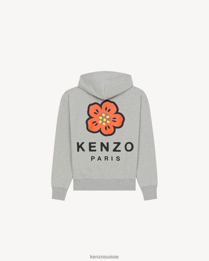 Kenzo sweat oversize à fleurs de boke Hommes gris perle D2804X350 vêtements