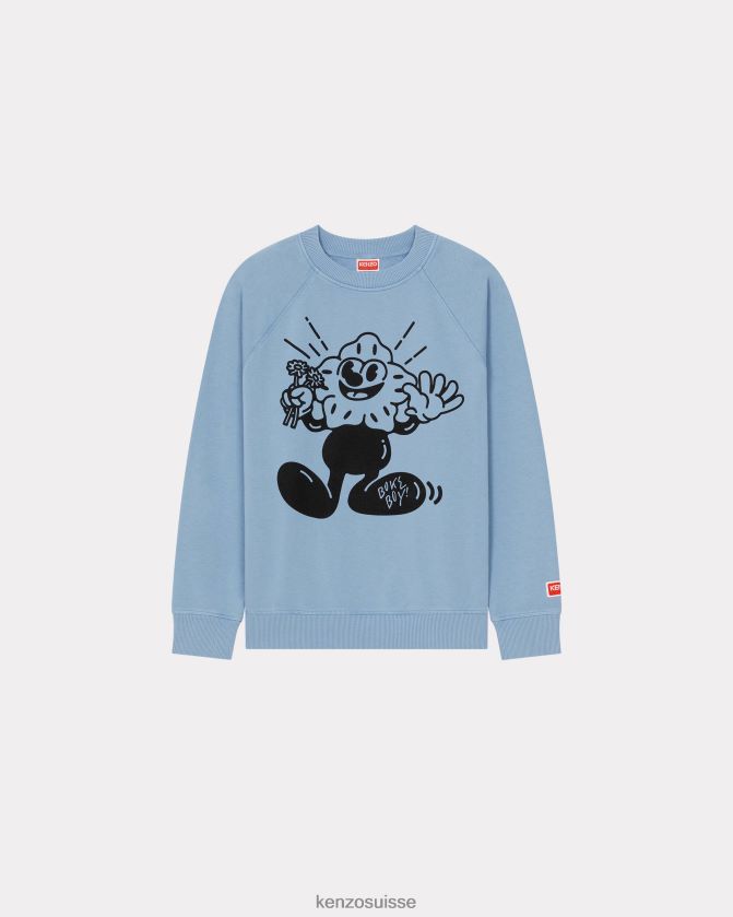 Kenzo sweat-shirt ajusté boke Hommes cyan D2804X129 vêtements