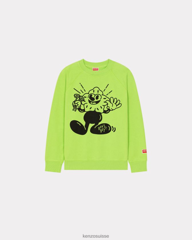 Kenzo sweat-shirt ajusté boke Hommes pistache D2804X130 vêtements