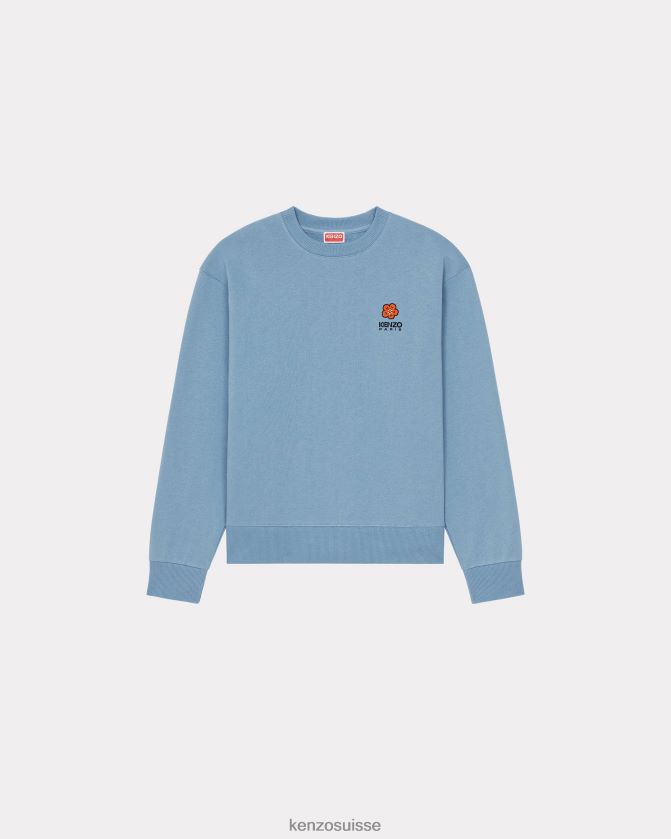 Kenzo sweat-shirt avec écusson de fleur de boke Hommes cyan D2804X96 vêtements