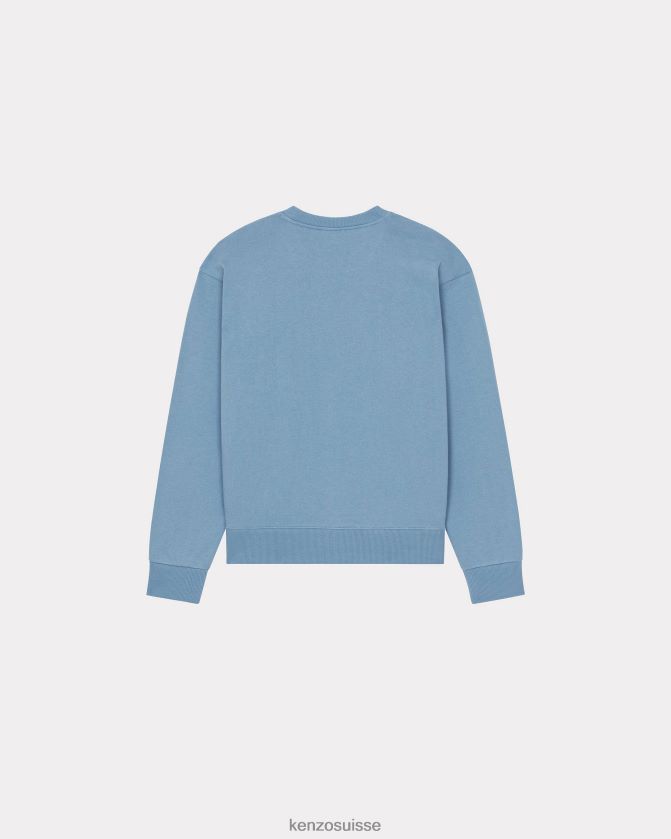 Kenzo sweat-shirt avec écusson de fleur de boke Hommes cyan D2804X96 vêtements