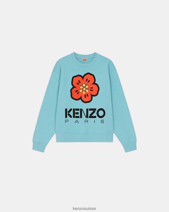 Kenzo sweat-shirt fleur de boke Hommes cyan D2804X185 vêtements