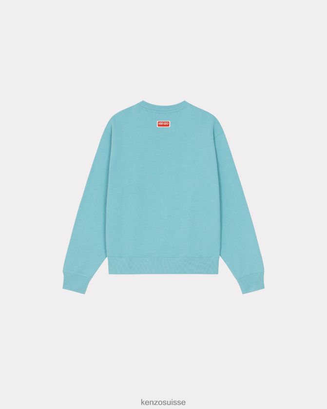 Kenzo sweat-shirt fleur de boke Hommes cyan D2804X185 vêtements