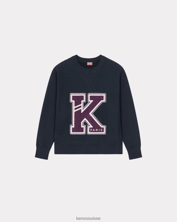 Kenzo sweat-shirt universitaire Hommes bleu nuit D2804X218 vêtements