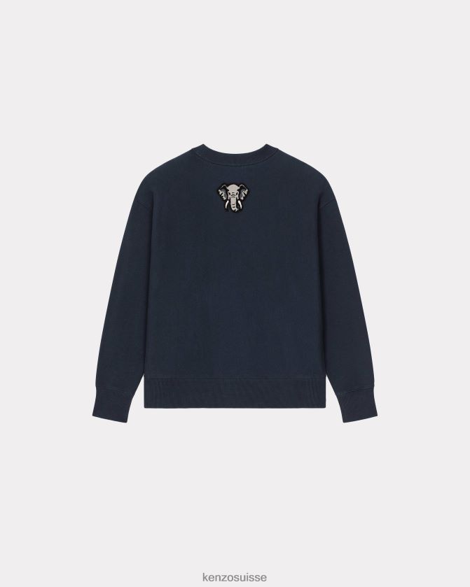 Kenzo sweat-shirt universitaire Hommes bleu nuit D2804X218 vêtements