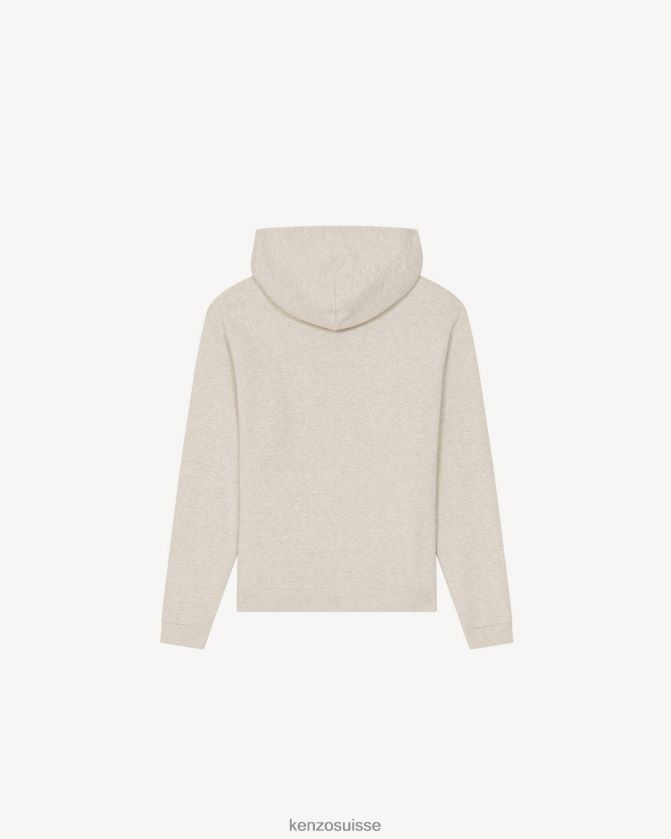 Kenzo sweat-shirt zippé à capuche avec écusson de fleur de boke Hommes gris pale D2804X364 vêtements
