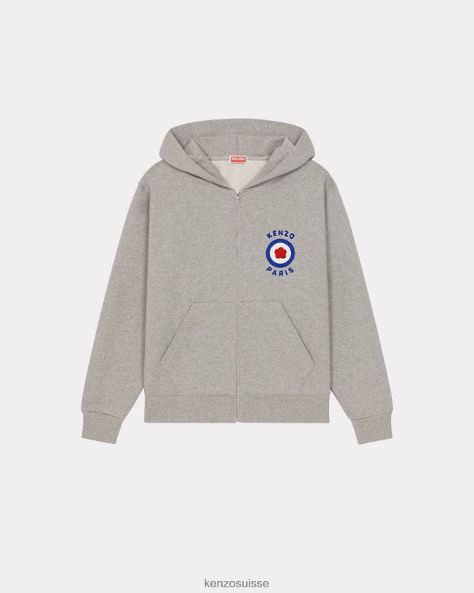 Kenzo sweat zippé "cible" Hommes gris perle D2804X318 vêtements