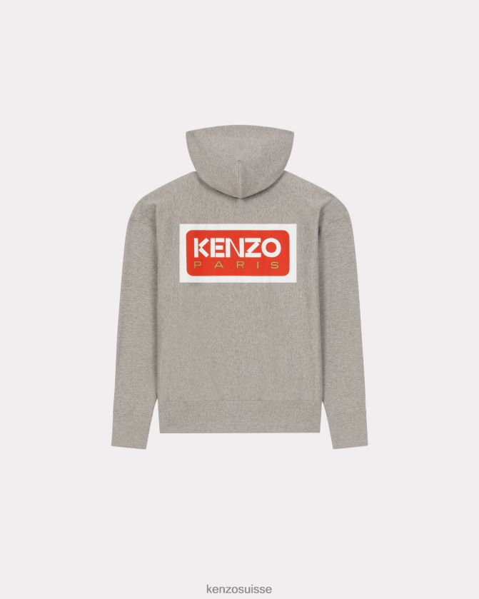 Kenzo sweat zippé oversize paris Hommes gris perle D2804X285 vêtements