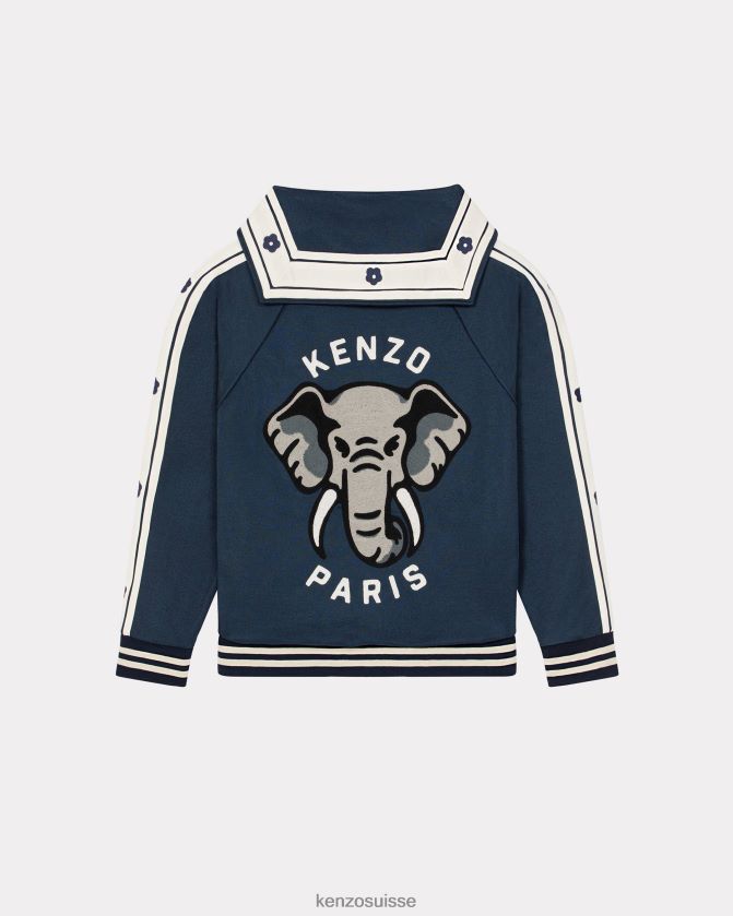 Kenzo veste zippée éléphant Hommes bleu nuit D2804X8 vêtements
