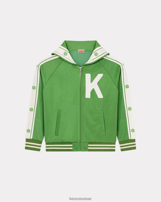 Kenzo veste zippée éléphant Hommes herbe verte D2804X165 vêtements