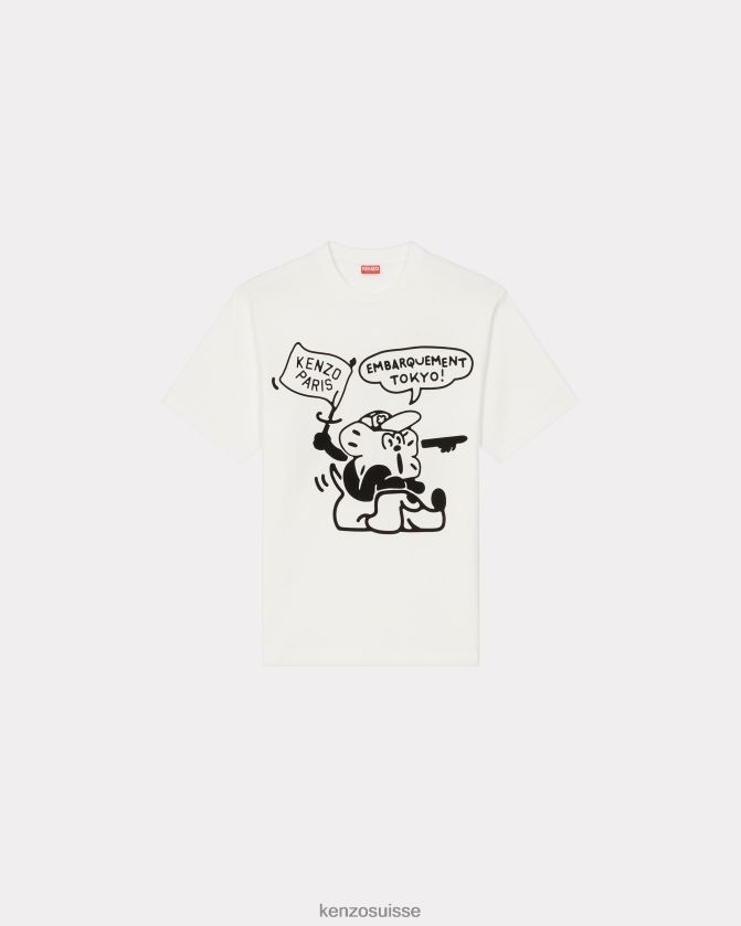 Kenzo T-shirt Boke Travels Hommes blanc cassé D2804X156 vêtements