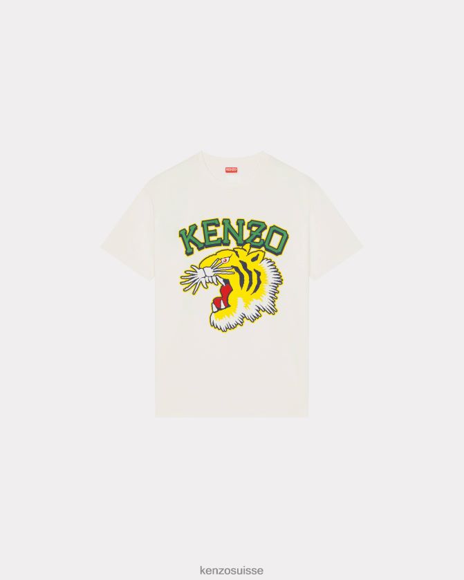 Kenzo T-shirt oversize tigre de Varsity Jungle Hommes blanc cassé D2804X173 vêtements