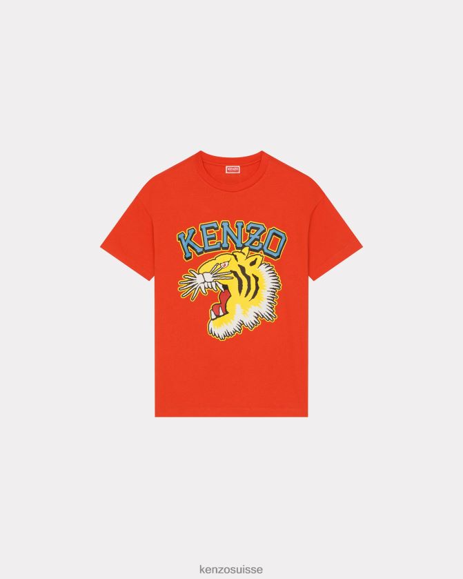 Kenzo T-shirt oversize tigre de Varsity Jungle Hommes rouge moyen D2804X176 vêtements